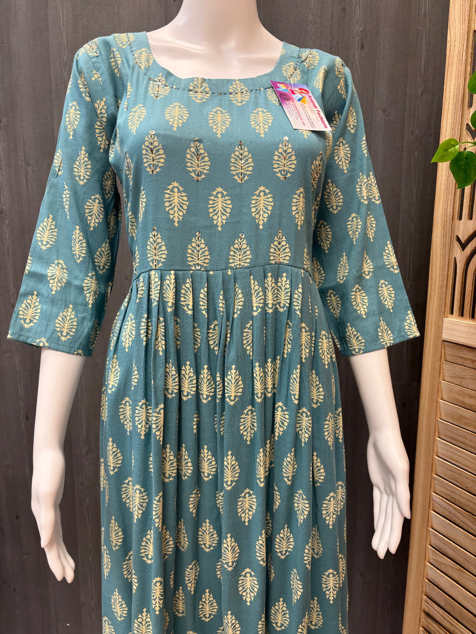 Soft cotton Gowns/Kurtis with print for summer image 1